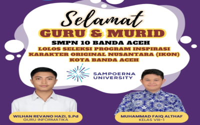 Guru dan Siswa SMPN 10 Banda Aceh Lolos Seleksi Program IKON Bersama Sampoerna University