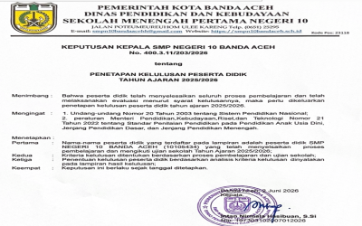 PENGUMUMAN KELULUSAN SISWA KELAS IX TA 2025/2026